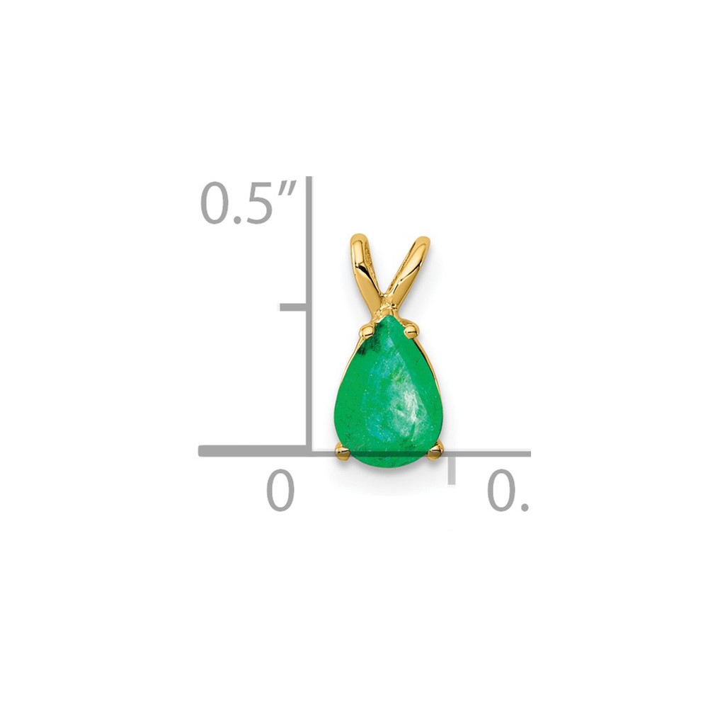 14k 7x5mm Pear Emerald Pendant (XP1010E)