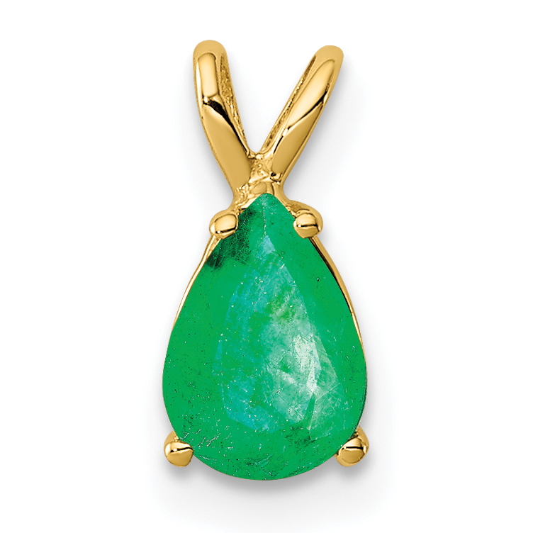 14k 7x5mm Pear Emerald Pendant (XP1010E)