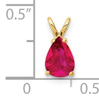 14K 7x5mm Pear Ruby Pendant view 3