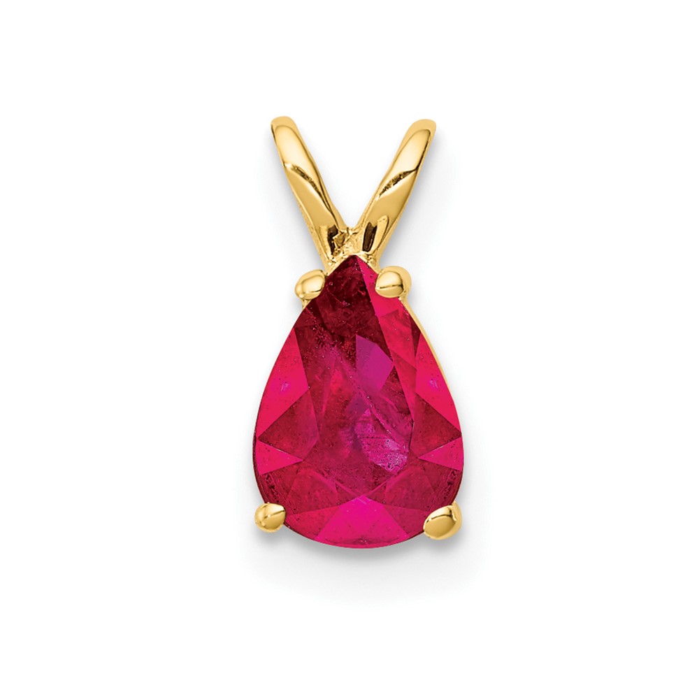 14K 7x5mm Pear Ruby Pendant