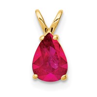 14K 7x5mm Pear Ruby Pendant view 1