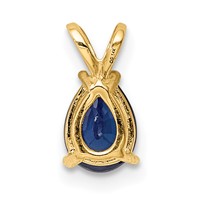 14K Yellow Gold 7x 5mm Pear Sapphire Pendant view 3