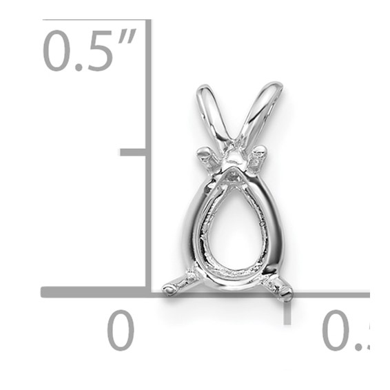 14k White Gold 7x5mm Pear Pendant Mounting