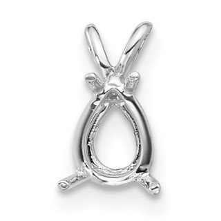 14k White Gold 7x5mm Pear Pendant Mounting
