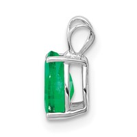 14K White Gold 7x 5mm Pear Emerald Pendant view 2