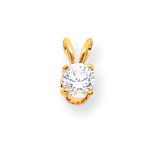 14k 5.75mm Traditional CZ Pendant