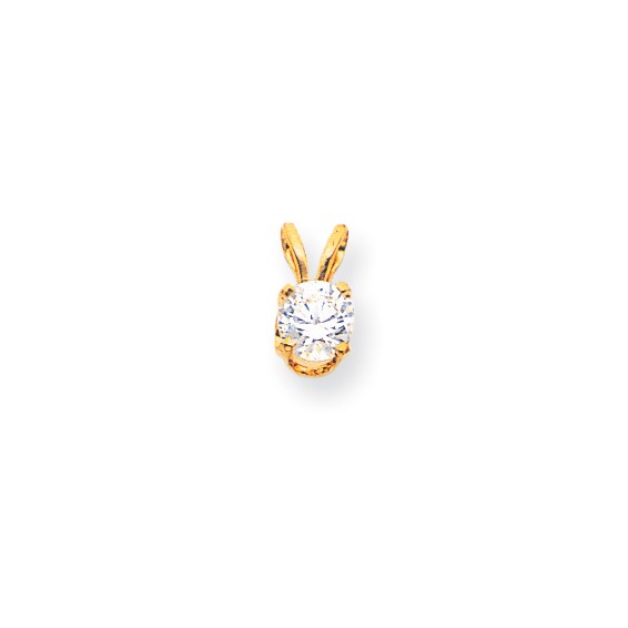 14k 5.75mm Traditional CZ Pendant