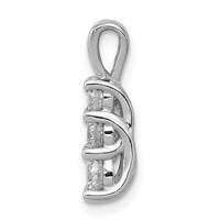 14K White Gold 0.50 Carat Lab Grown Diamond VS SI+ G+ Three Stone Pendant view 2