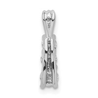 14K White Gold 0.50 Carat Lab Grown Diamond VS SI+ G+ Three Stone Pendant view 3