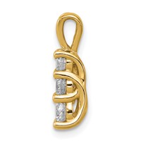 14K Yellow Gold 0.50 Carat Lab Grown Diamond VS SI+ G+ Three Stone Pendant view 2