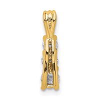 14K Yellow Gold 0.50 Carat Lab Grown Diamond VS SI+ G+ Three Stone Pendant view 3