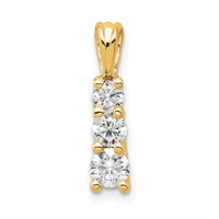 14K Yellow Gold 0.50 Carat Lab Grown Diamond VS SI+ G+ Three Stone Pendant view 1