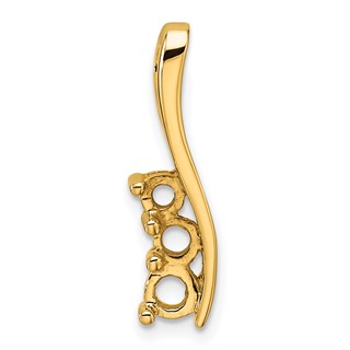 14k Holds 3.6/3.1/2.9mm Three-Stone Curved Bar Chain Slide Mounting