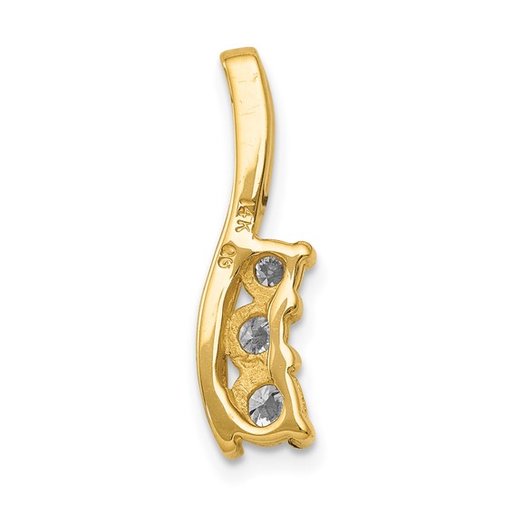 14k Moissanite Three stone pendant