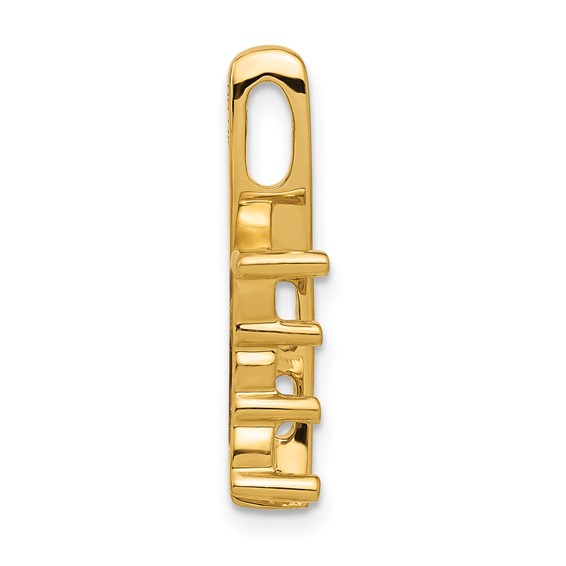 14k Holds 3-4.3mm Three-Stone Curved Bar Chain Slide Mounting