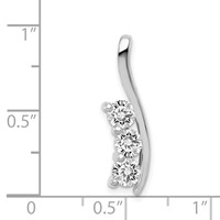 14K White Gold Complete 7 8 Carat Three-Stone Aaa Diamond Curved Bar Chain Slide view 2