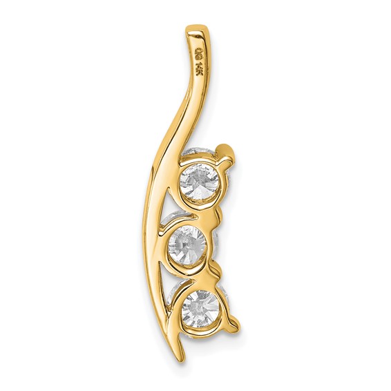 14k Moissanite Three stone pendant