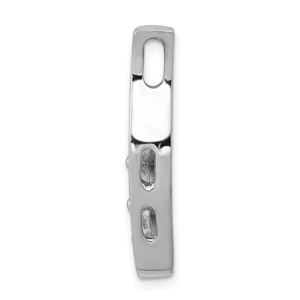14k White Gold Complete 1.5 carat Three-Stone AA Diamond Curved Bar Chain Slide (XP1451AA)