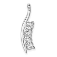 14K White Gold Complete 1.5 Carat Three-Stone a Diamond Curved Bar Chain Slide view 4