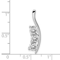 14K White Gold Complete 1.5 Carat Three-Stone a Diamond Curved Bar Chain Slide view 3
