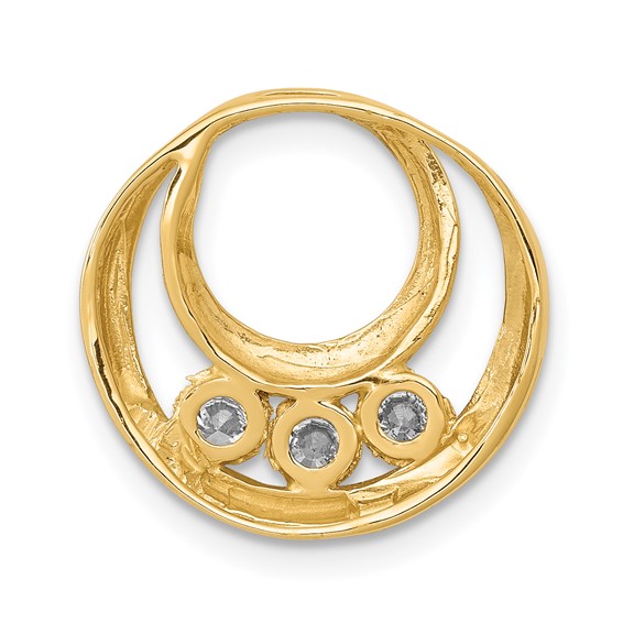 Gold Lab Grown Diamond 3-Stone Circle Chain Slide