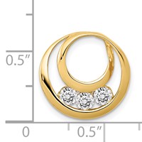 14K Yellow Gold Complete 3-3.2mm AA Diamond Three-Stone Circle Chain Slide view 3
