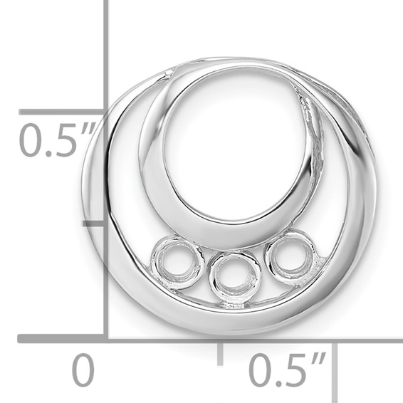 14k White Gold Holds 3-3.2mm Three-Stone Circle Chain Slide Mounting