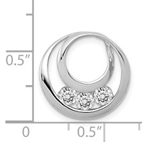 14K White Gold Complete 3-3.2mm Aaa Diamond Three-Stone Circle Chain Slide view 3