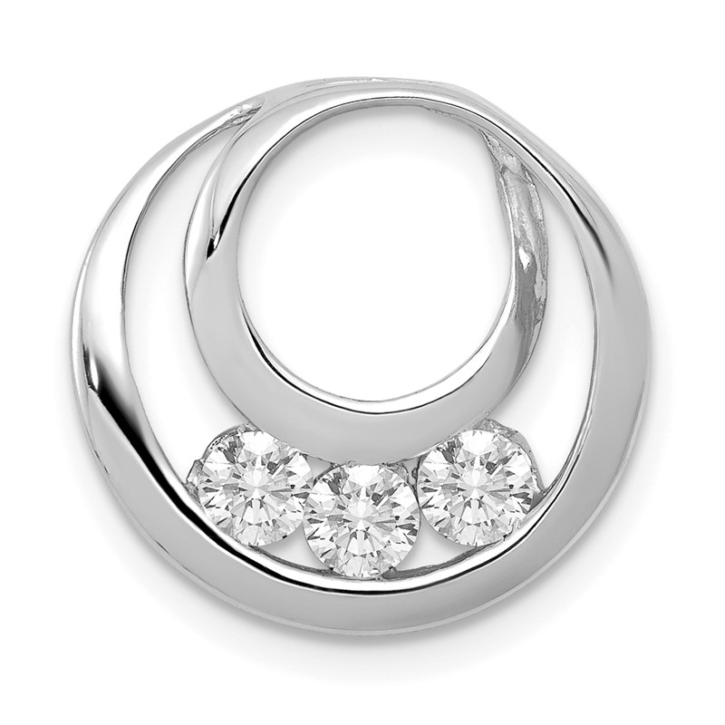 14k White Gold 3/8 carat Lab Grown Diamond VS/SI+ G+ Complete Circle Chain Slide Pendant