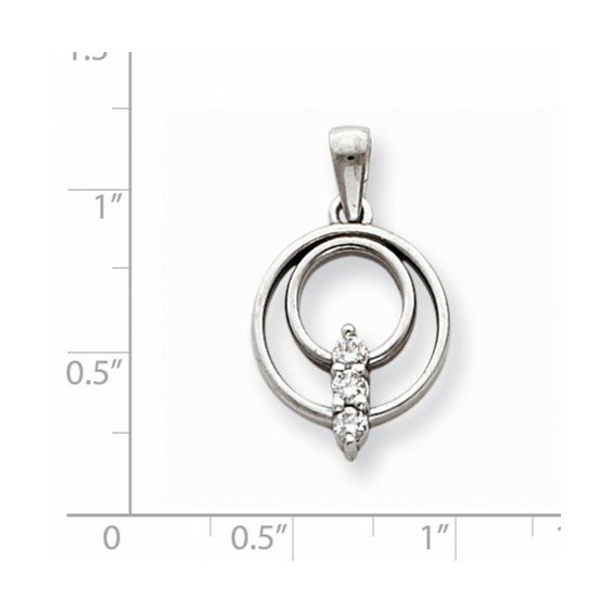 14k White Gold A Diamond pendant