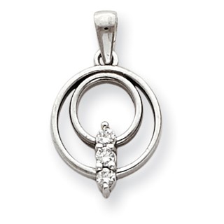 14k White Gold A Diamond pendant