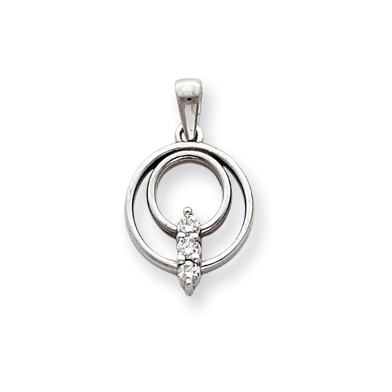 14k White Gold A Diamond pendant