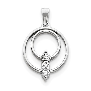 14k White Gold Moissanite Pendant