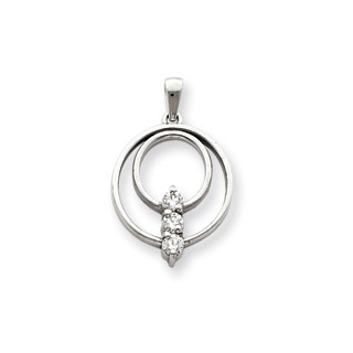14k White Gold Moissanite Pendant