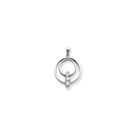 14k White Gold Moissanite Pendant