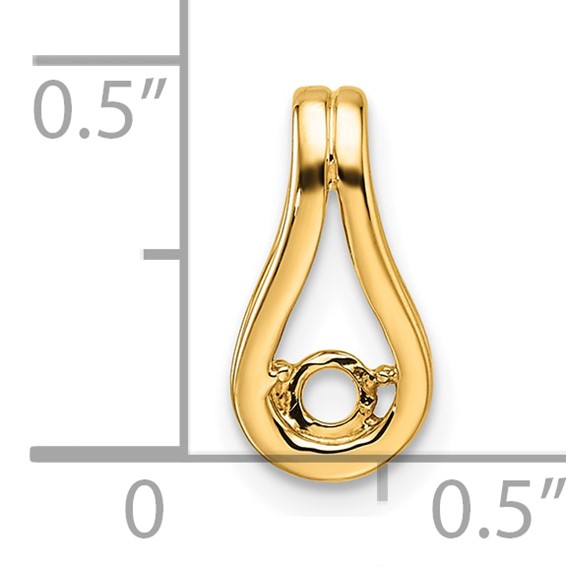 14k Holds 2.8mm Stone Teardrop-Shape Slide Mounting Fits up to 2mm Regular/6mm Fancy or Reversible Omega