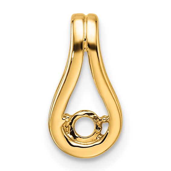 14k Holds 2.8mm Stone Teardrop-Shape Slide Mounting Fits up to 2mm Regular/6mm Fancy or Reversible Omega