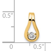 14K Yellow Gold Complete 2.8mm AA Diamond Teardrop-Shape Slide Fits Up to 2mm Regular 6mm Fancy Or Reversible Omega view 2