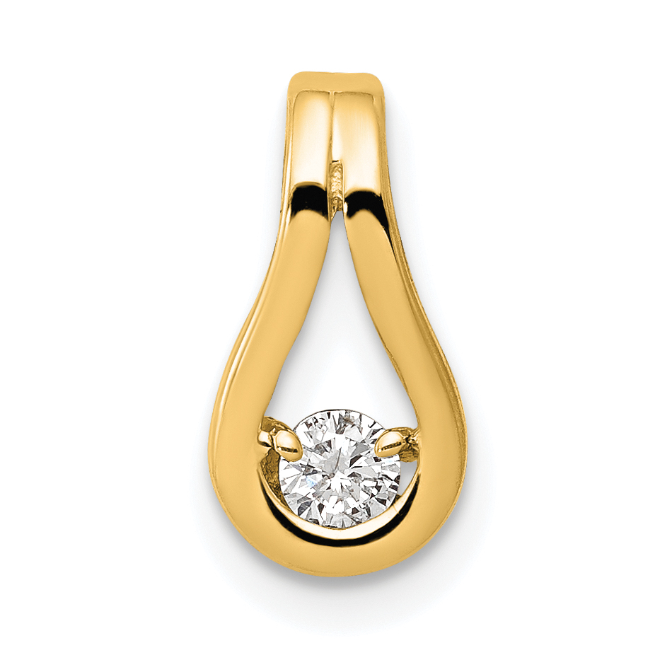 14k Complete 2.8mm A Diamond Teardrop-Shape Slide Fits up to 2mm Regular/6mm Fancy or Reversible Omega (XP1546A)