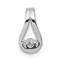 14K White Gold Complete 2.8mm VS Diamond Teardrop-Shape Slide Fits Up to 2mm Regular 6mm Fancy Or Reversible Omega view 3