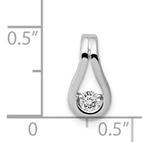 14K White Gold Complete 2.8mm AA Diamond Teardrop-Shape Slide Fits Up to 2mm Regular 6mm Fancy Or Reversible Omega view 3
