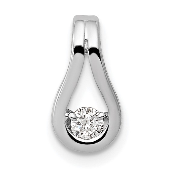 14k White Gold Holds 2.8mm Stone Teardrop-Shape Slide Mounting Fits up to 2mm Regular/6mm Fancy or Reversible Omega