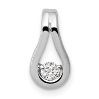 14K White Gold Complete 2.8mm VS Diamond Teardrop-Shape Slide Fits Up to 2mm Regular 6mm Fancy Or Reversible Omega view 1