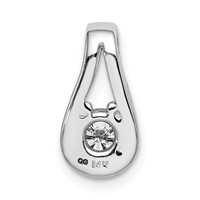 14K White Gold Complete 4.7mm AA Diamond Teardrop-Shape Slide Fits Up to 3mm Regular 6mm Fancy Or Reversible Omega view 4