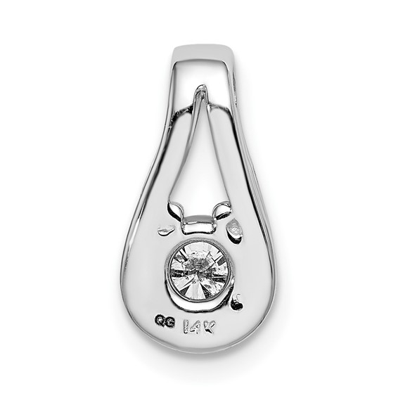 14k White Gold Holds 4.7mm Stone Teardrop-Shape Slide Mounting Fits up to 3mm Regular/6mm Fancy or Reversible Omega