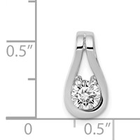 14K White Gold Complete 4.7mm AA Diamond Teardrop-Shape Slide Fits Up to 3mm Regular 6mm Fancy Or Reversible Omega view 3