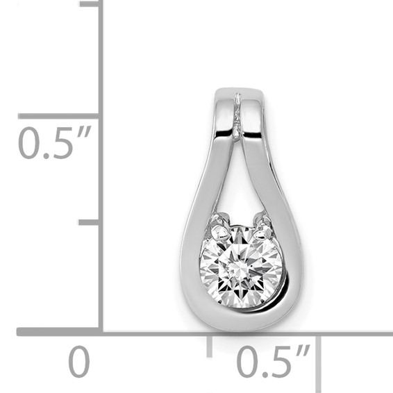 14k White Gold Holds 4.7mm Stone Teardrop-Shape Slide Mounting Fits up to 3mm Regular/6mm Fancy or Reversible Omega
