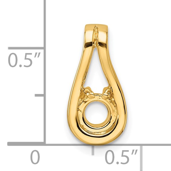 14k Holds 4.7mm Stone Teardrop-Shape Slide Mounting Fits up to 3mm Regular/6mm Fancy or Reversible Omega