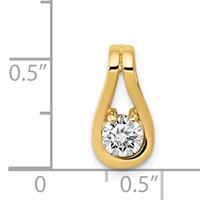 14K Yellow Gold Complete 4.7mm AA Diamond Teardrop-Shape Slide Fits Up to 3mm Regular 6mm Fancy Or Reversible Omega view 3