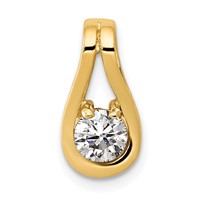 14K Complete 4.7mm VS Diamond Teardrop-Shape Slide Fits Up to 3mm Regular 6mm Fancy Or Reversible Omega view 1